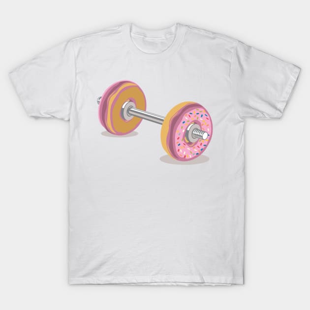 Donut Barbell T-Shirt by Art-Man